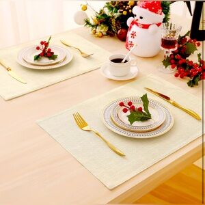 Cloths Placemats for Dining Table Set of 6 13x19,cream